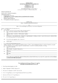 SCHEDULE 14A Proxy Statement Pursuant to Section 14(A) of the Securities Exchange Act of 1934 (Amendment No