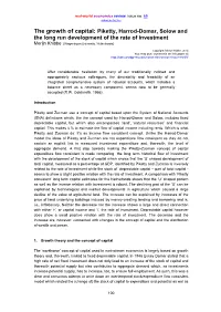 The Growth of Capital: Piketty, Harrod-Domar, Solow and the Long Run Development of the Rate of Investment Merijn Knibbe [Wageningen University, Netherlands]
