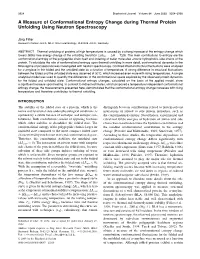 A Measure of Conformational Entropy Change During Thermal Protein Unfolding Using Neutron Spectroscopy