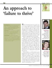 An Approach to 'Failure to Thrive'
