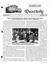 Ievents of the Nuremberg Trial Itself for Senator Dodd to Forthwith