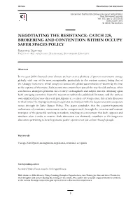 Negotiating the Resistance: Catch 22S, Brokering and Contention Within Occupy Safer Spaces Policy