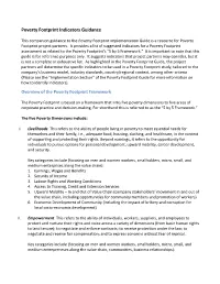 Poverty Footprint Indicators Guidance