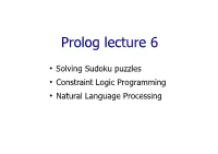 Prolog Lecture 6