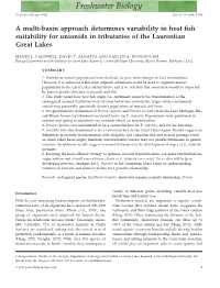 A Multi-Basin Approach Determines Variability in Host Fish Suitability For