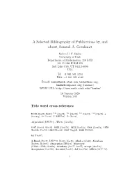 A Selected Bibliography of Publications By, and About, Samuel A