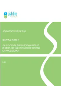 Boreham Mead, Warminster Analysis on the Spatial Separation Between Warminster and Bishopstrow and the Likely Effects Arising Fr