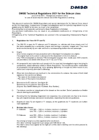DMSB Technical Regulations 2021 for the Sidecar Class