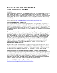 Introduction to Geological Process in Illinois Glacial