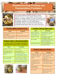 Troubleshooting Pickling and Fermentation Problems