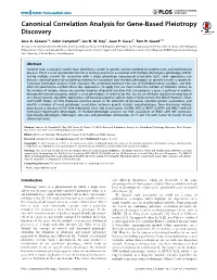 Canonical Correlation Analysis for Gene-Based Pleiotropy Discovery