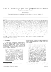 Conceptual Nervous System”: Can Computational Cognitive Neuroscience Transform Learning Theory?