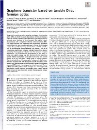Graphene Transistor Based on Tunable Dirac Fermion Optics