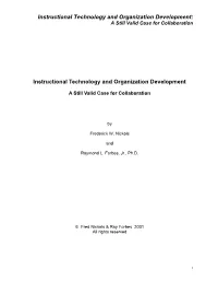 Instructional Technology and Organization Development: a Still Valid Case for Collaboration