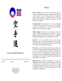 Karate Student Handbook Revision 4