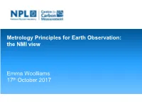 Metrology Principles for Earth Observation: the NMI View