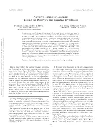Narrative Games for Learning: Testing the Discovery and Narrative Hypotheses