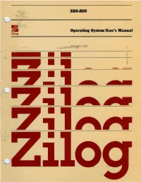 Operating System User's Mannal ~Zilog 03-0072-01 Revision a September 1978