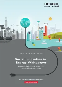 Social Innovation in Energy Whitepaper in Partnership with Hitachi, Ltd