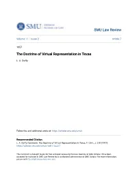 The Doctrine of Virtual Representation in Texas