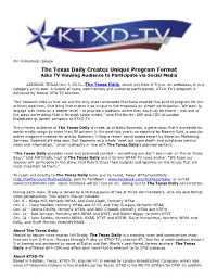 The Texas Daily Creates Unique Program Format Asks TV Viewing Audience to Participate Via Social Media