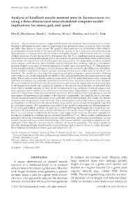 Analysis of Hindlimb Muscle Moment Arms in Tyrannosaurus Rex Using a Three-Dimensional Musculoskeletal Computer Model: Implications for Stance, Gait, and Speed