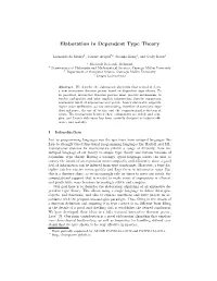Elaboration in Dependent Type Theory