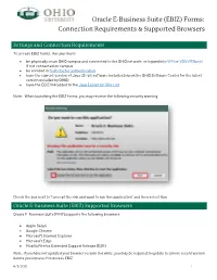 Oracle E-Business Suite (EBIZ) Forms: Connection Requirements & Supported Browsers