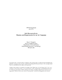 Safe Havens in Syria: Missions and Requirements for an Air Campaign