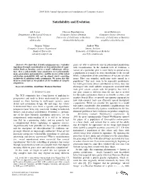 Satisfiability and Evolution