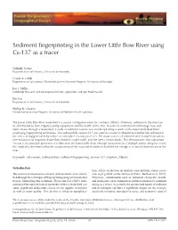 Sediment Fingerprinting in the Lower Little Bow River Using Cs-137 As a Tracer