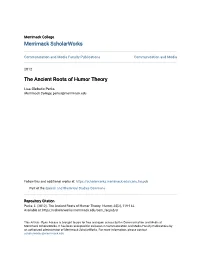 The Ancient Roots of Humor Theory