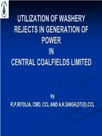 Utilization of Washery Rejects in Generation of Power In