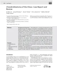 Chondroblastoma of the Clivus: Case Report and Review