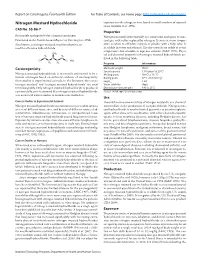 Nitrogen Mustard Hydrochloride Exposure to Other Drugs, Or Were Based on Small Numbers of Exposed Cases (Zaridze Et Al