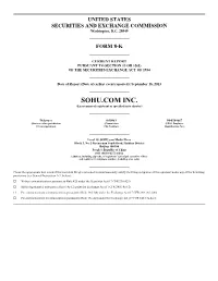 SOHU.COM INC. (Exact Name of Registrant As Specified in Its Charter)