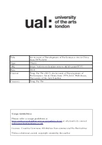 Title an Account of Development of Performance Art in China from 1979