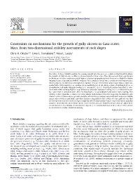Constraints on Mechanisms for the Growth of Gully Alcoves in Gasa Crater, Mars, from Two-Dimensional Stability Assessments of Rock Slopes ⇑ Chris H