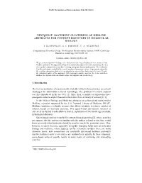 Document Clustering of Medline Abstracts for Concept Discovery in Molecular Biology