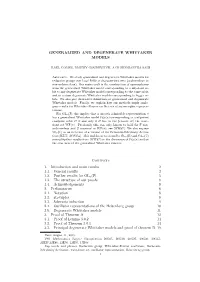 GENERALIZED and DEGENERATE WHITTAKER MODELS Contents 1