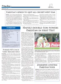 Hafeez Double-Ton Powers Pakistan in First Test