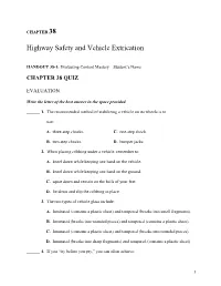 Highway Safety and Vehicle Extrication
