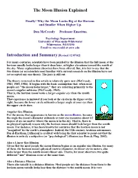 The Moon Illusion Explained Introduction and Summary