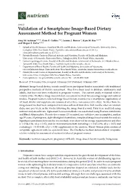 Validation of a Smartphone Image-Based Dietary Assessment Method for Pregnant Women