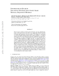 Diverse Beam Search: Decoding Diverse Solutions from Neural