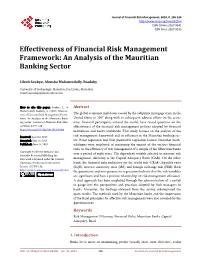 Effectiveness of Financial Risk Management Framework: an Analysis of the Mauritian Banking Sector