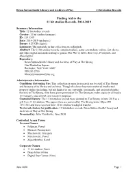 Finding Aid to the 11 Bit Studios Records, 2014-2019