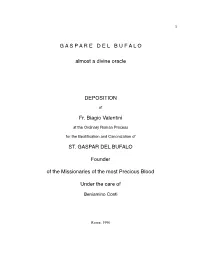 GASPAREDELBUFALO Almost a Divine Oracle DEPOSITION Fr