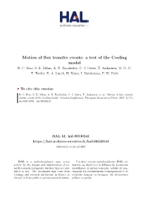 Motion of Flux Transfer Events: a Test of the Cooling Model R