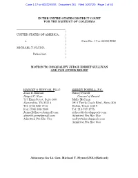 Motion to Disqualify Judge Emmet Sullivan and for Other Relief